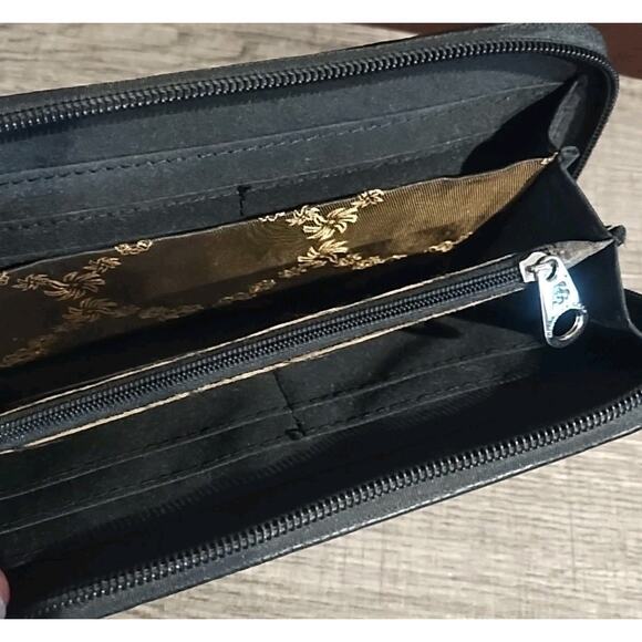 American Bling Conceal Floral Purse Matching Wallet Set Embroidered Bag Black - Picture 3 of 7